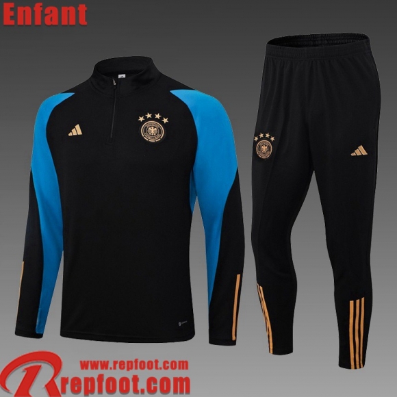 Allemagne Survetement de Foot noir Enfant 23 24 TK666  Allemagne Survetement de Foot noir Enfant 23 24 TK666