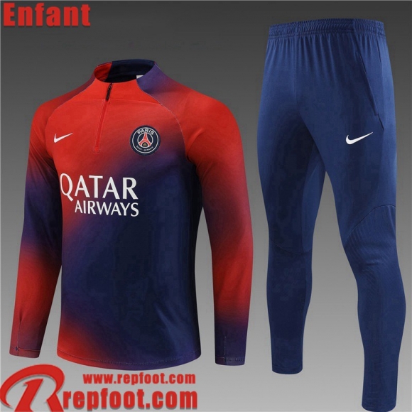 PSG Survetement de Foot rouge Bleu Enfant 23 24 TK672