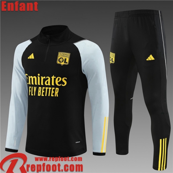 Lyon Survetement de Foot noir Enfant 23 24 TK681 Lyon Survetement de Foot noir Enfant 23 24 TK681