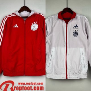 Ajax Coupe Vent Reversible rouge blanc Homme 23 24 WK532