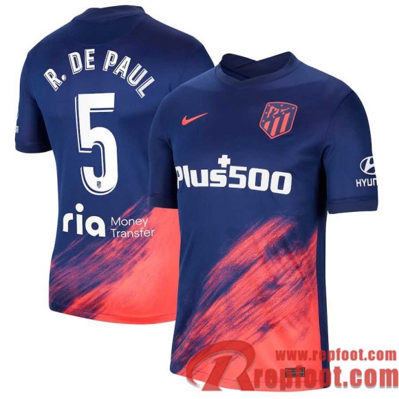 Atletico Madrid Maillot De Foot Extérieur 21 22 Homme # R. De Paul 5  Atletico Madrid Maillot De Foot Extérieur 21 22 Homme # R. De Paul 5
