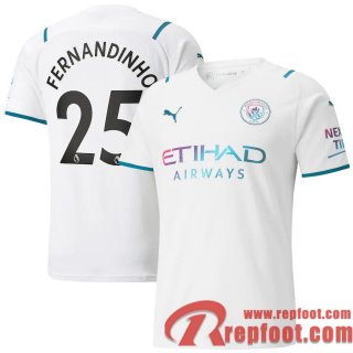 Manchester City Maillot De Foot Extérieur 21 22 Homme # Fernandinho 25