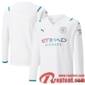 Manchester City Maillot De Foot Extérieur 21 22 Homme Manche Longue