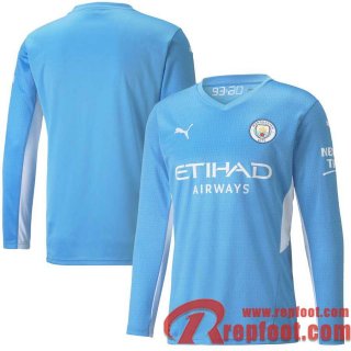 Manchester City Maillot De Foot Domicile 21 22 Homme Manche Longue