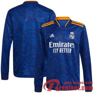 Real Madrid Maillot De Foot Extérieur 21 22 Homme Manche Longue