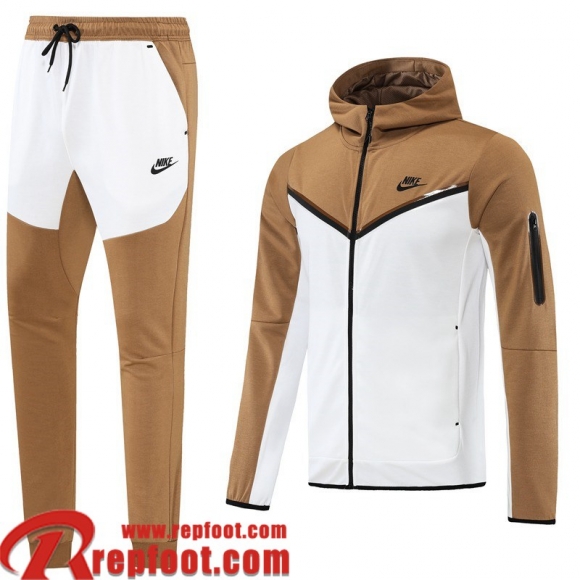 Veste Foot - Sweat A Capuche Sport blanc kaki Homme 22 23 JK478