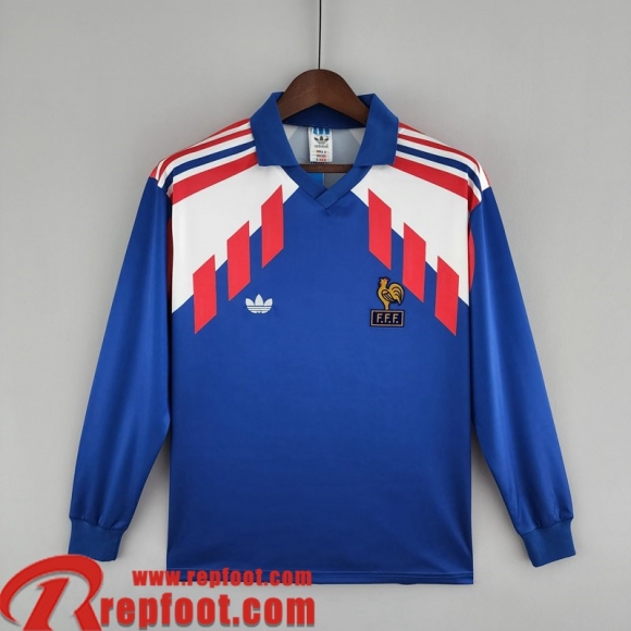 Retro Maillot De Foot France Domicile Homme Manche Longue 88 90 FG192