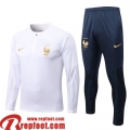 Survetement de Foot France Blanc Homme 22 23 TG334