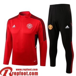 Survetement de Foot Manchester United rouge Homme 22 23 TG347