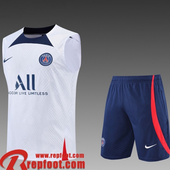 Survetement Sans manches PSG Blanc Homme 22 23 TG401