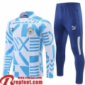 Survetement de Foot Manchester City Blanc bleu Homme 22 23 TG305