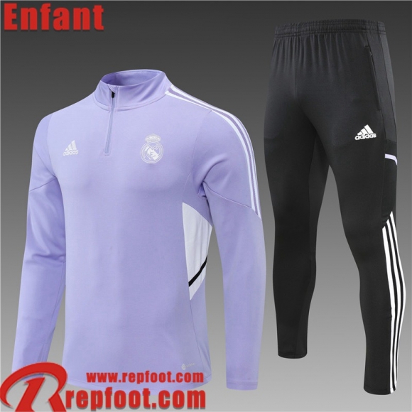 Survetement de Foot Real Madrid Violet Enfant 22 23 TK312 Survetement de Foot Real Madrid Violet Enfant 22 23 TK312