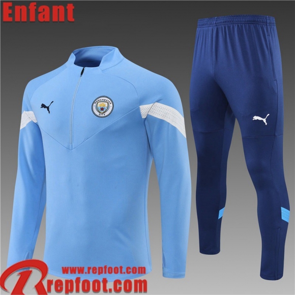 Survetement de Foot Manchester City bleu Enfant 22 23 TK337