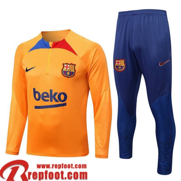 Survetement de Foot Barcelone orange Homme 22 23 TG447  Survetement de Foot Barcelone orange Homme 22 23 TG447