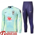 Survetement de Foot Bresil vert clair Homme 22 23 TG451