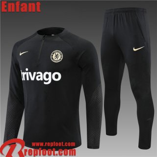 Survetement de Foot Chelsea noir Enfant 22 23 TK351