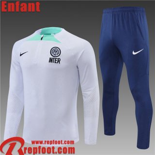 Survetement de Foot Inter Milan Blanc Enfant 22 23 TK353