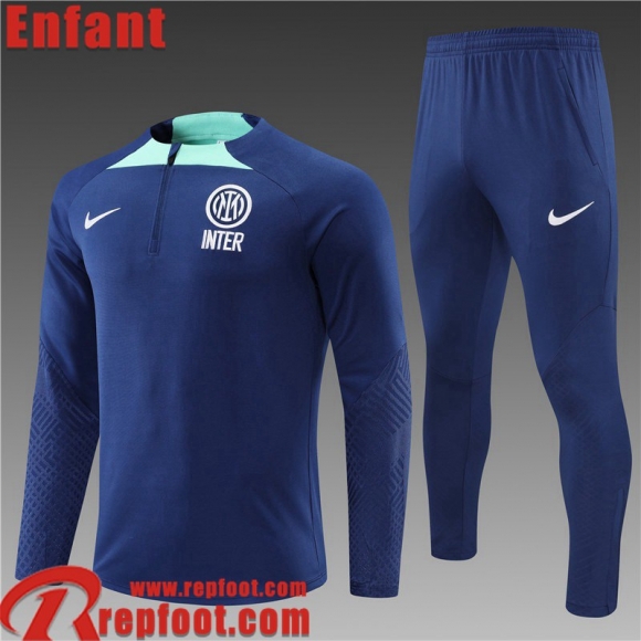 Survetement de Foot Inter Milan bleu royal Enfant 22 23 TK354