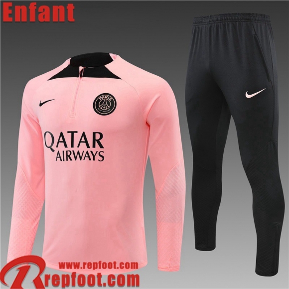 Survetement de Foot PSG Paris rose Enfant 22 23 TK357