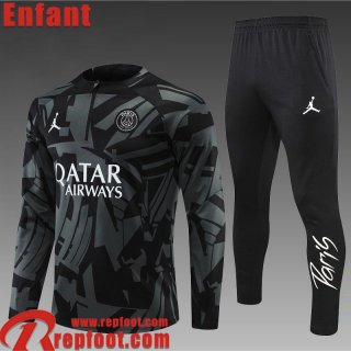 Survetement de Foot PSG Paris gris noir Enfant 22 23 TK364