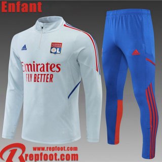 Survetement de Foot Lyon gris clair Enfant 22 23 TK370