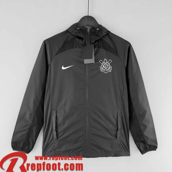 Coupe Vent - Sweat a Capuche Corinthians noir Homme 22 23 WK128 Coupe Vent - Sweat a Capuche Corinthians noir Homme 22 23 WK128
