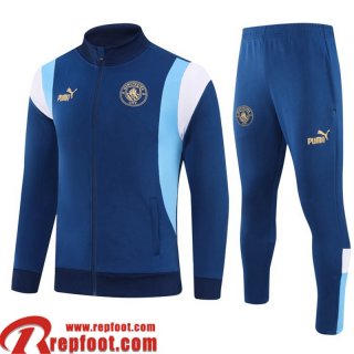 Manchester City Veste Foot bleu Homme 23 24 B18