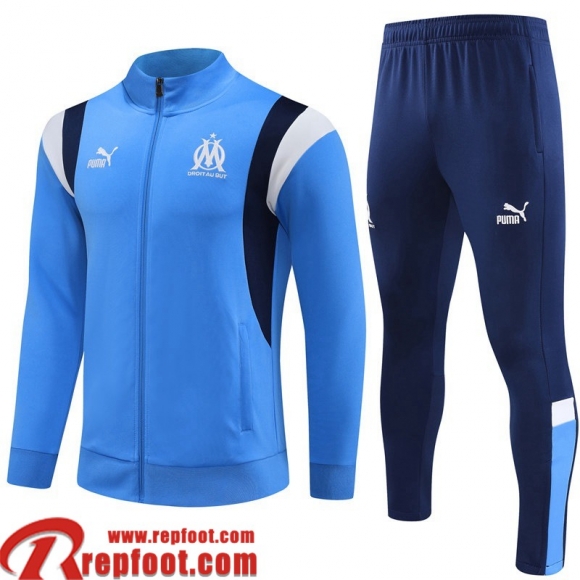 Marseille Veste Foot bleu Homme 23 24 B25  Marseille Veste Foot bleu Homme 23 24 B25