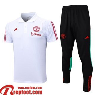 Manchester United Polo foot Blanc Homme 23 24 E05