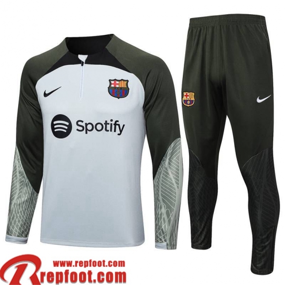 Barcelone Survetement de Foot Blanc Homme 23 24 A17  Barcelone Survetement de Foot Blanc Homme 23 24 A17