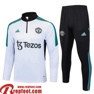 Manchester United Survetement de Foot Blanc Homme 23 24 A32