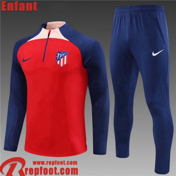 Atletico Madrid KIT: Survetement de Foot rouge Enfant 23 24 C06