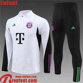 Bayern Munich KIT: Survetement de Foot Blanc Enfant 23 24 C07