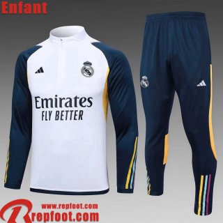 Real Madrid KIT: Survetement de Foot Blanc Enfant 23 24 C17