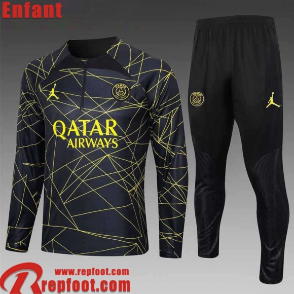 PSG KIT: Survetement de Foot noir Enfant 23 24 C22