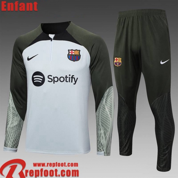 Barcelone KIT: Survetement de Foot Blanc Enfant 23 24 C26