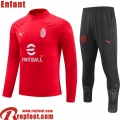AC Milan KIT: Survetement de Foot rouge Enfant 23 24 C30  AC Milan KIT: Survetement de Foot rouge Enfant 23 24 C30