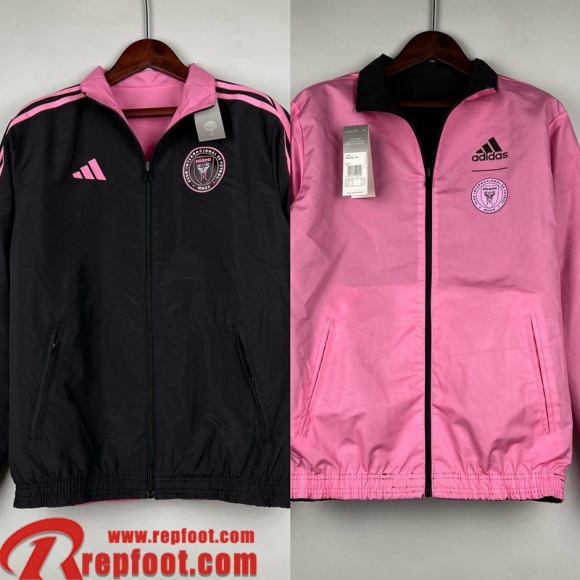 Inter Miami Coupe Vent Reversible noir rose Homme 23 24 D59 Inter Miami Coupe Vent Reversible noir rose Homme 23 24 D59