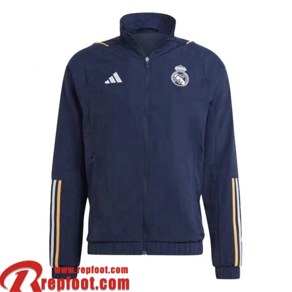 Real Madrid Coupe Vent bleu marine Homme 23 24 D69  Real Madrid Coupe Vent bleu marine Homme 23 24 D69