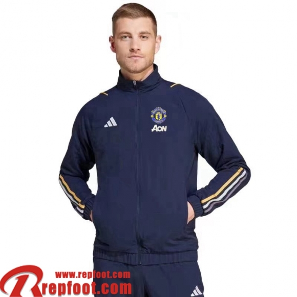 Manchester United Coupe Vent bleu marine Homme 23 24 D77  Manchester United Coupe Vent bleu marine Homme 23 24 D77