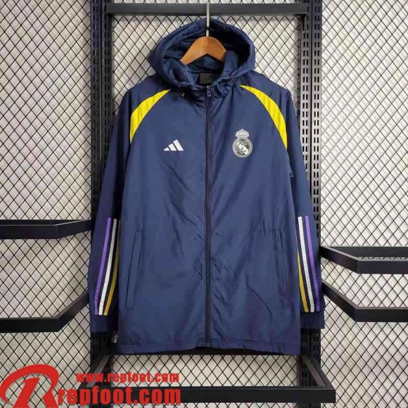 Real Madrid Coupe Vent bleu marine Homme 23 24 D80