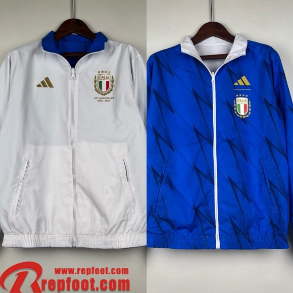Italie Coupe Vent Reversible Blanc bleu Homme 23 24 D123 Italie Coupe Vent Reversible Blanc bleu Homme 23 24 D123