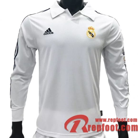 Retro Maillot de Foot Real Madrid Domicile Manche Longue 2001/2002