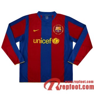 Retro Maillot de Foot FC Barcelone Domicile Manche Longue 2007/2008