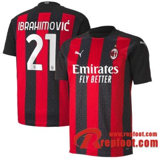 AC Milan Maillot de Ibrahimovic #21 Domicile 2020-21