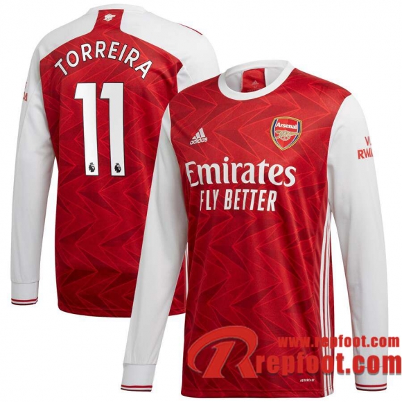 Arsenal Maillot de Torreira #11 Domicile Manches longues 2020-21  Arsenal Maillot de Torreira #11 Domicile Manches longues 2020-21