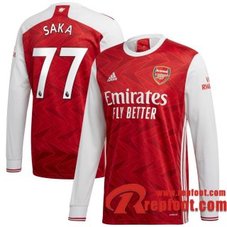 Arsenal Maillot de Saka #77 Domicile Manches longues 2020-21