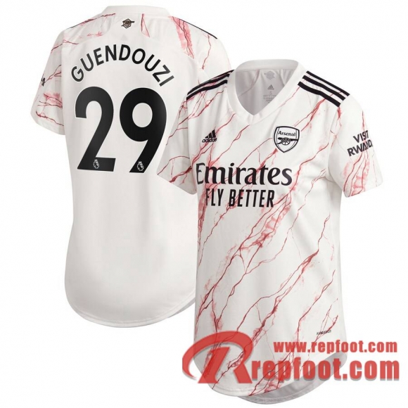Arsenal Maillot de Guendouzi #29 Exterieur Femme 2020-21  Arsenal Maillot de Guendouzi #29 Exterieur Femme 2020-21