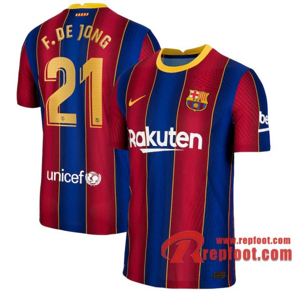 Barcelone Maillot de Frenkie de Jong #21 Domicile 2020-21