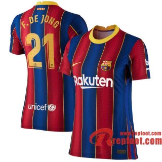 Barcelone Maillot de Frenkie de Jong #21 Domicile Femme 2020-21